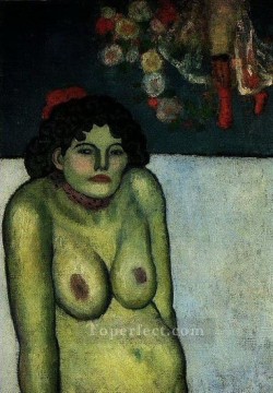  picasso - Woman naked seated 1899 cubist Pablo Picasso